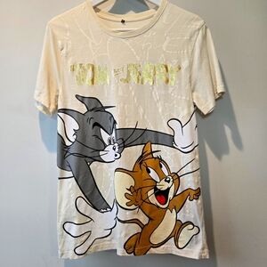 Tom & Jerry Cartoon Graphic Novelty T-Shirt Small